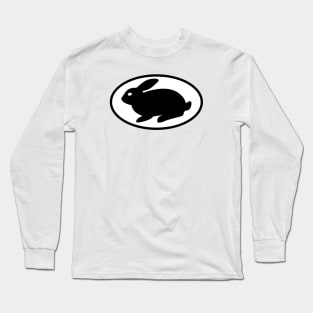 black print rabbit white Long Sleeve T-Shirt